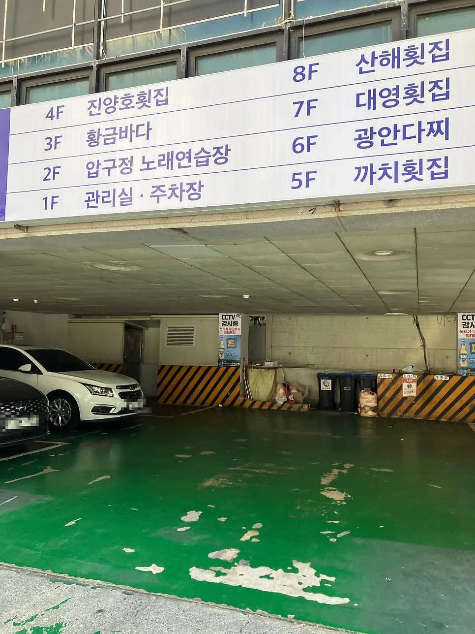 Free parking lot on the 1st floor of Gwanganda Jjji's building