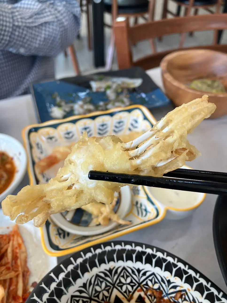 Plate of shrimp tempura at Gwanganda Jjji