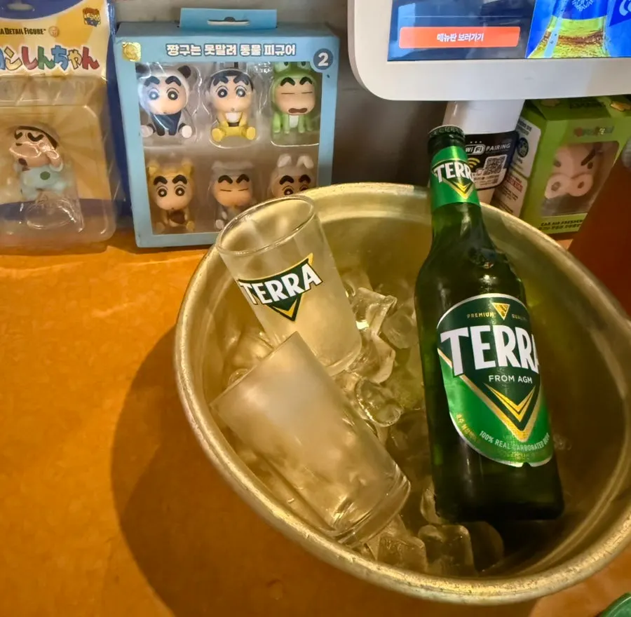 Bottle of beer served in an ice bucket