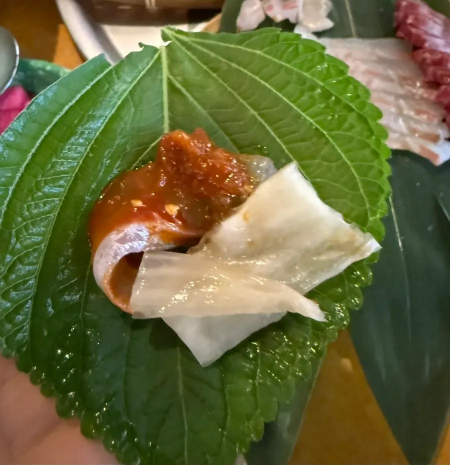 Close-up of sashimi sushi