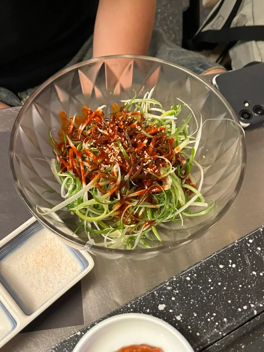 표고무침과 와사비, 핑크솔트