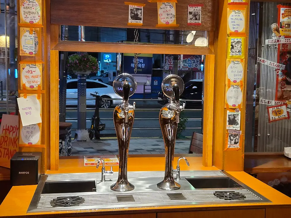 Draft beer being poured after ordering
