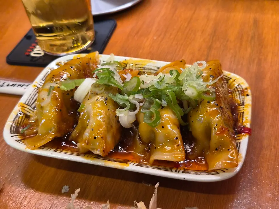 Yakisoba and gyoza bar snack spread
