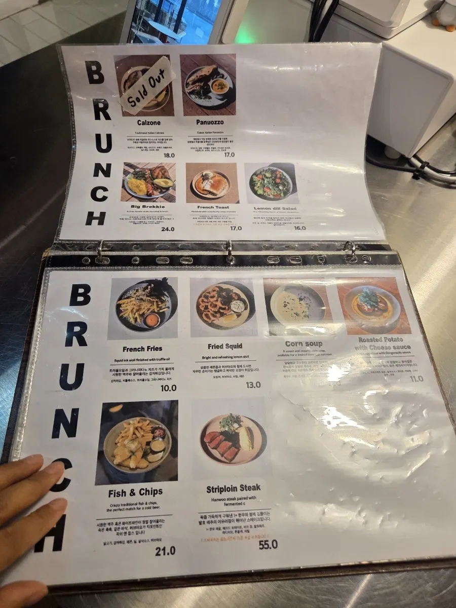 Working Holiday Minrak menu