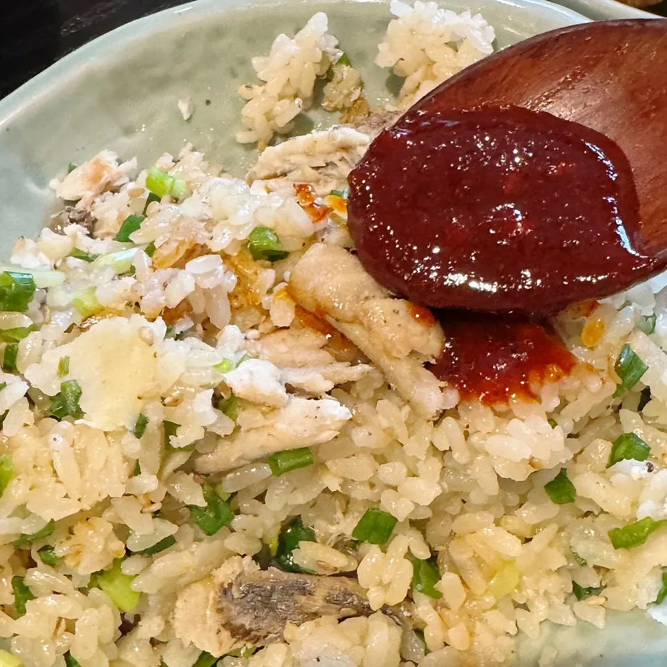 Soy sauce and gochujang sauces served with pot rice