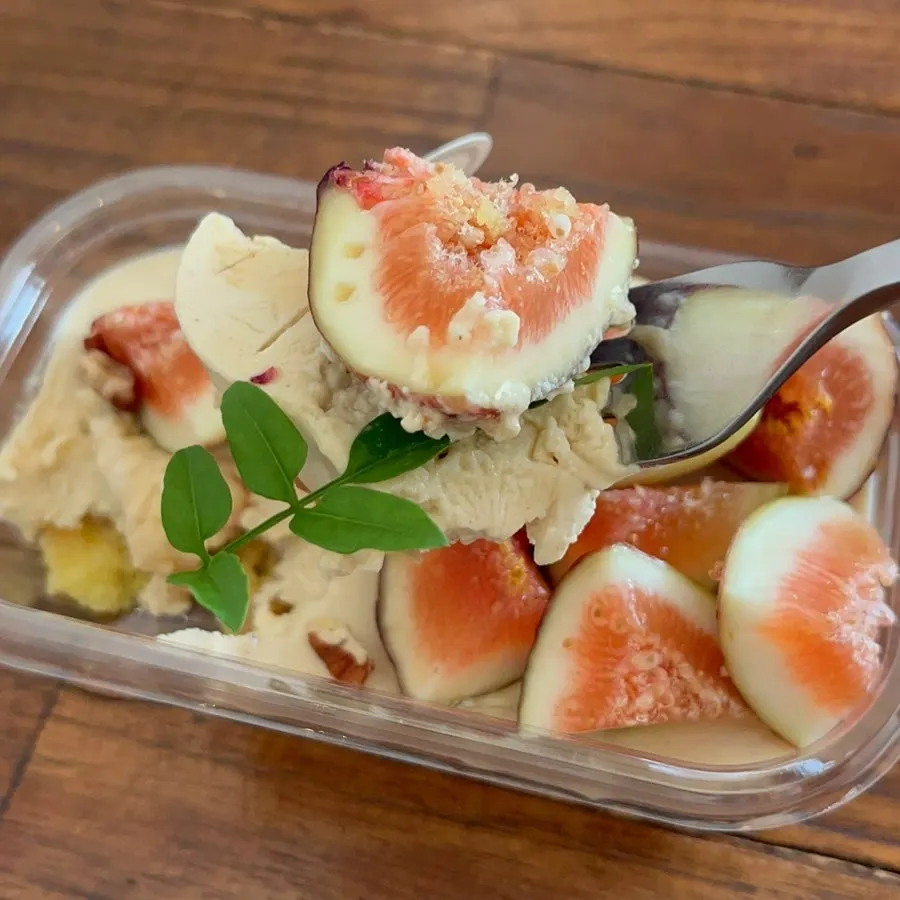 A forkful of fig tiramisu