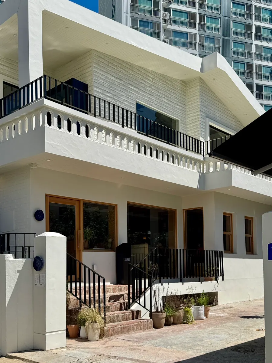 Exterior of Extra Mile in Gwangalli, a renovated house