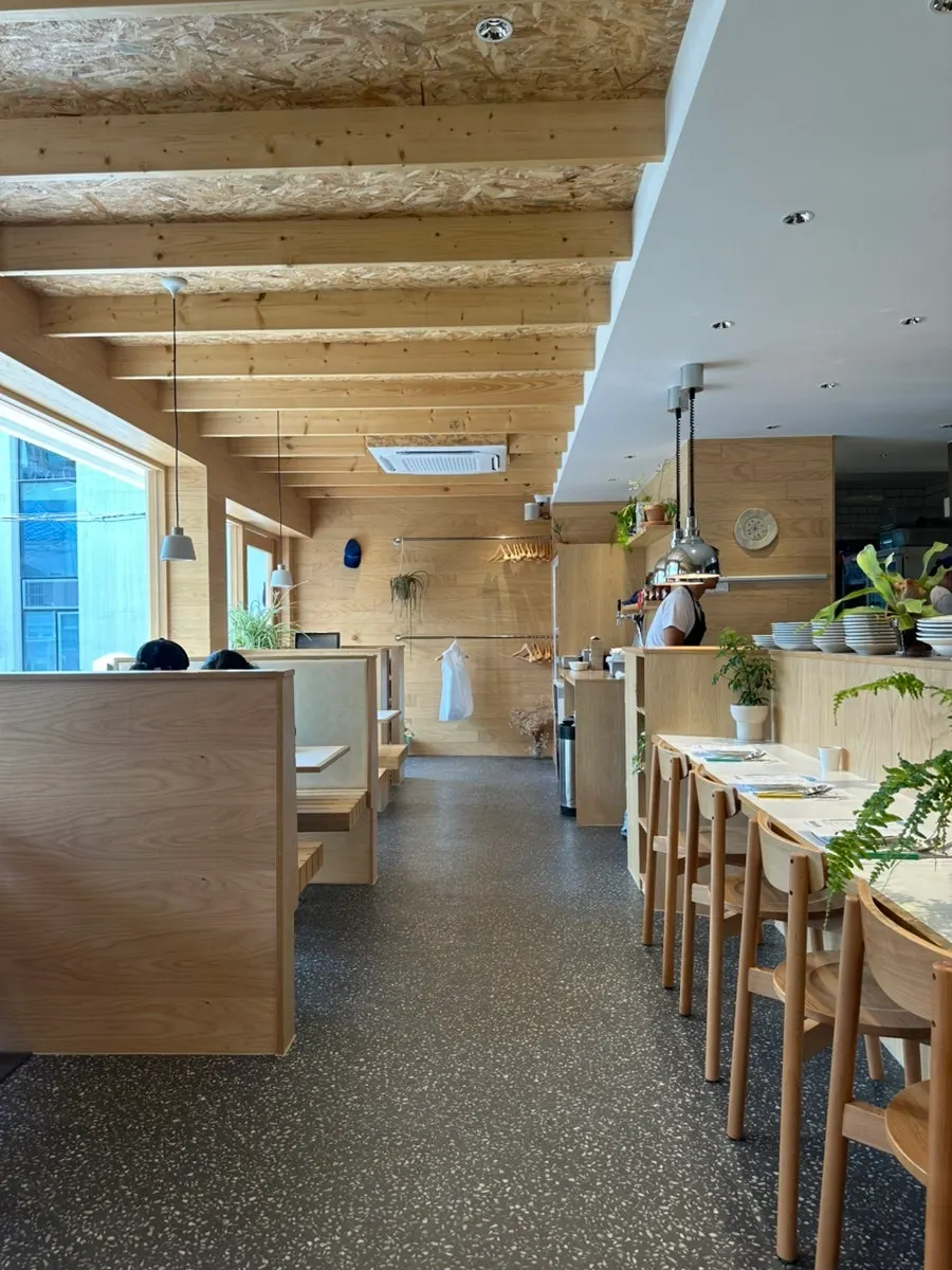 Plants placed throughout the space