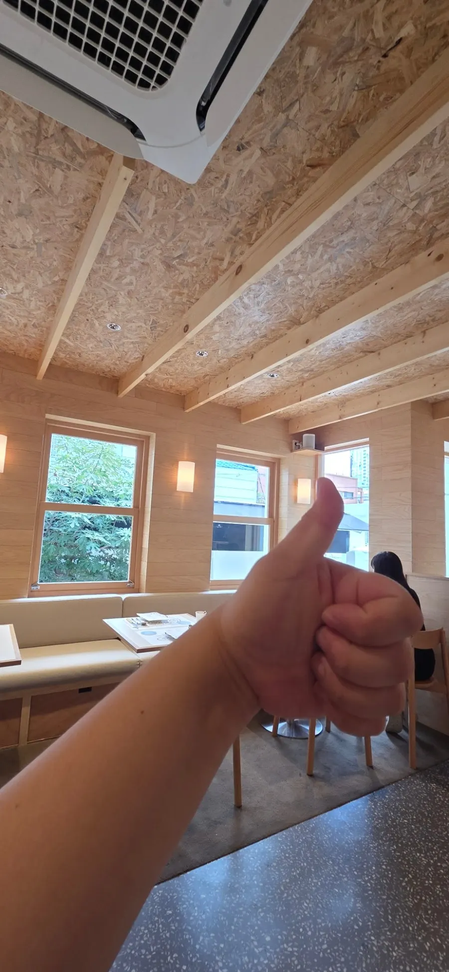 Window seating with natural light coming in