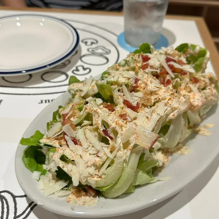 Plate of house salad with ranch dressing