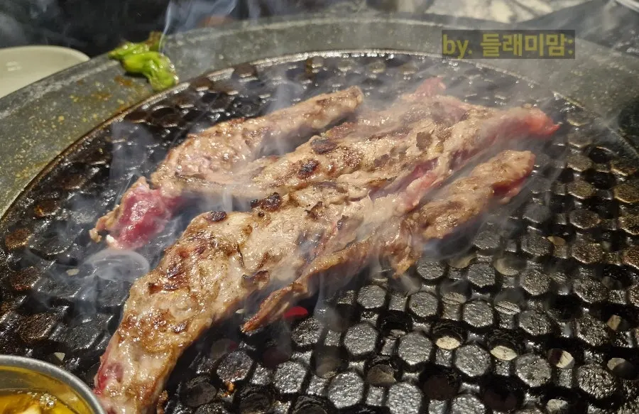 광안리 아이와 고기집 직원 구이 서비스, 죽림숯불돼지구이