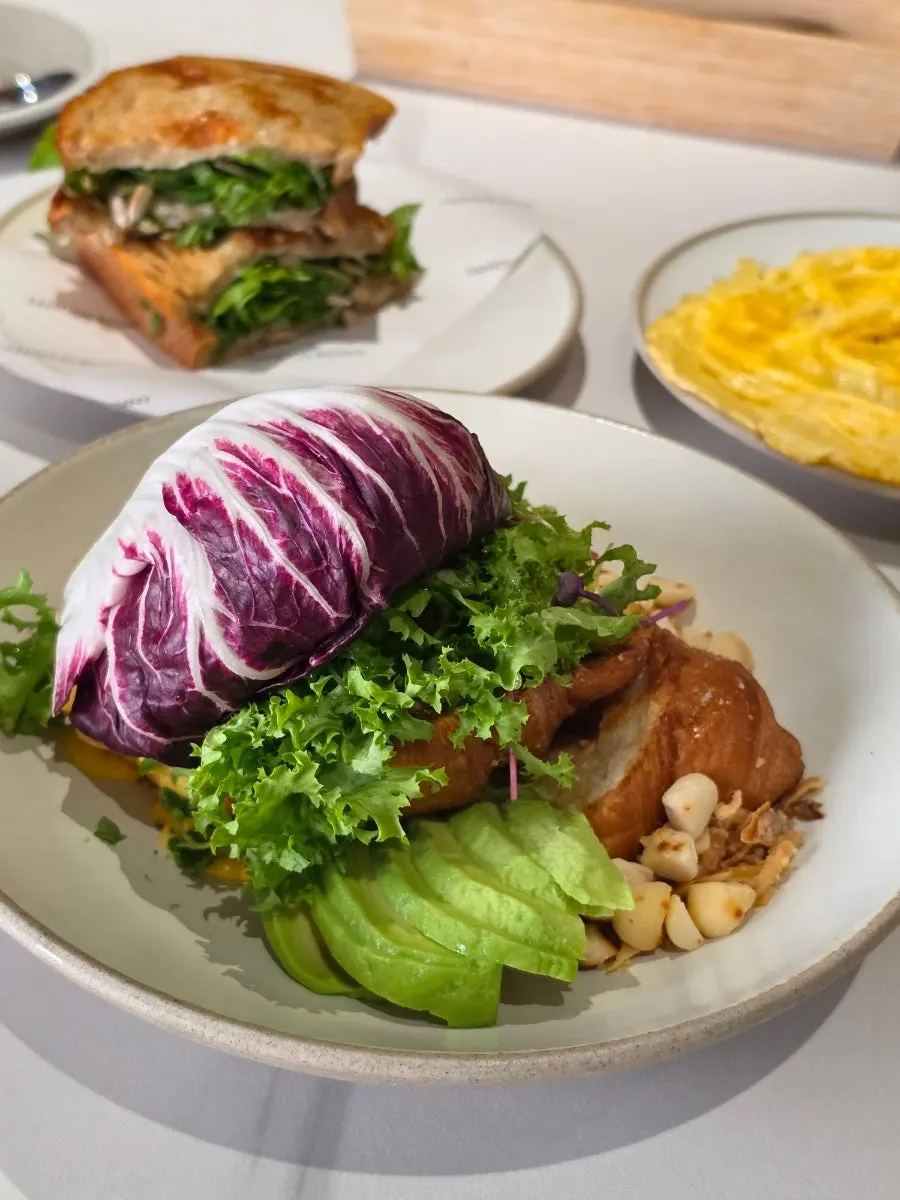 Brunch topped with avocado