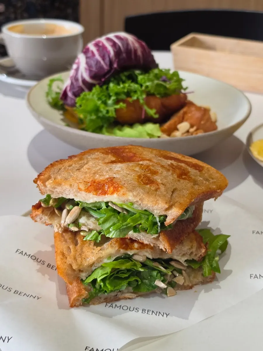 Plate of rocket cheese toast