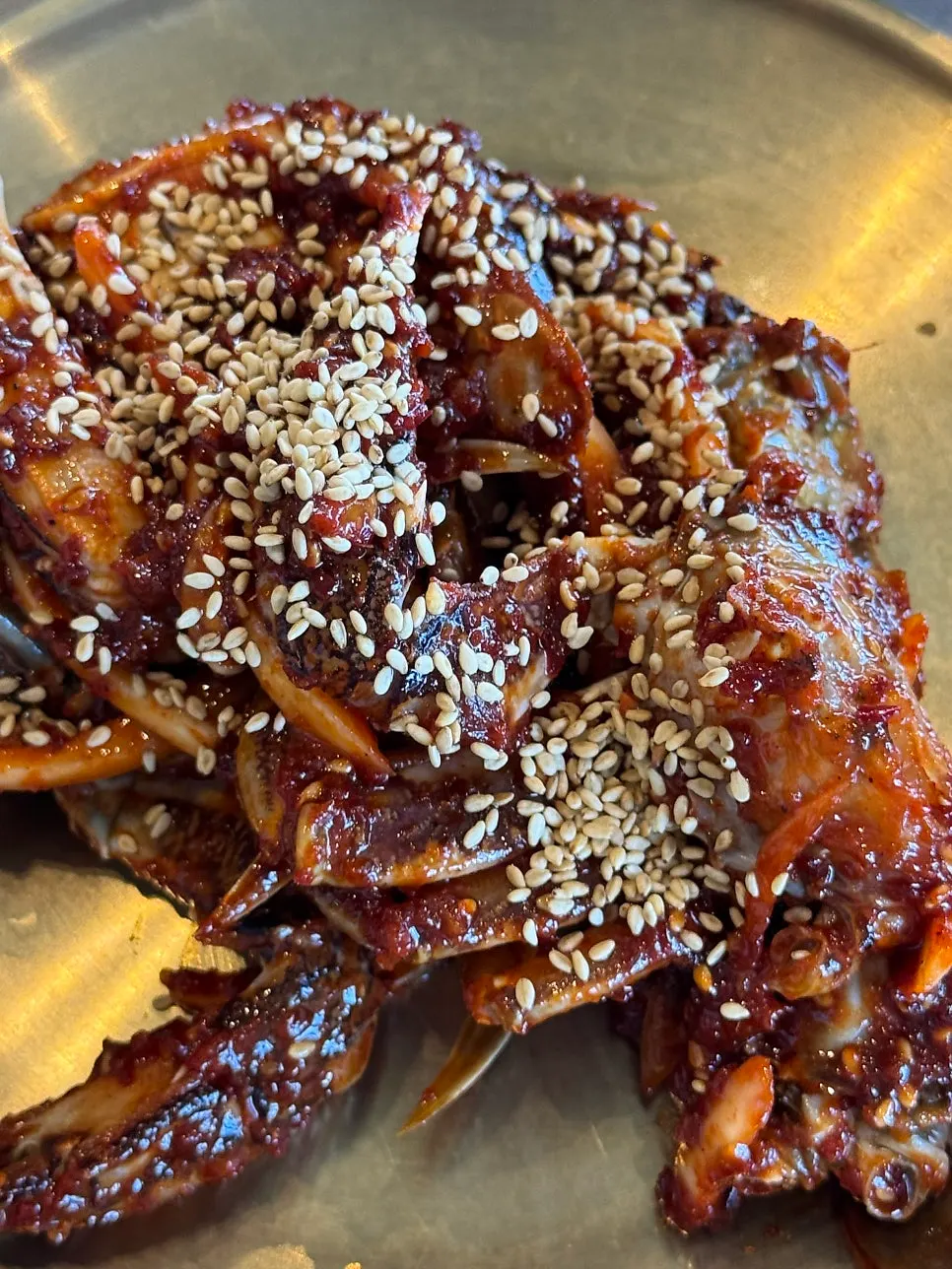 Ordered Yeonggwang gulbi and spicy marinated blue crab dishes