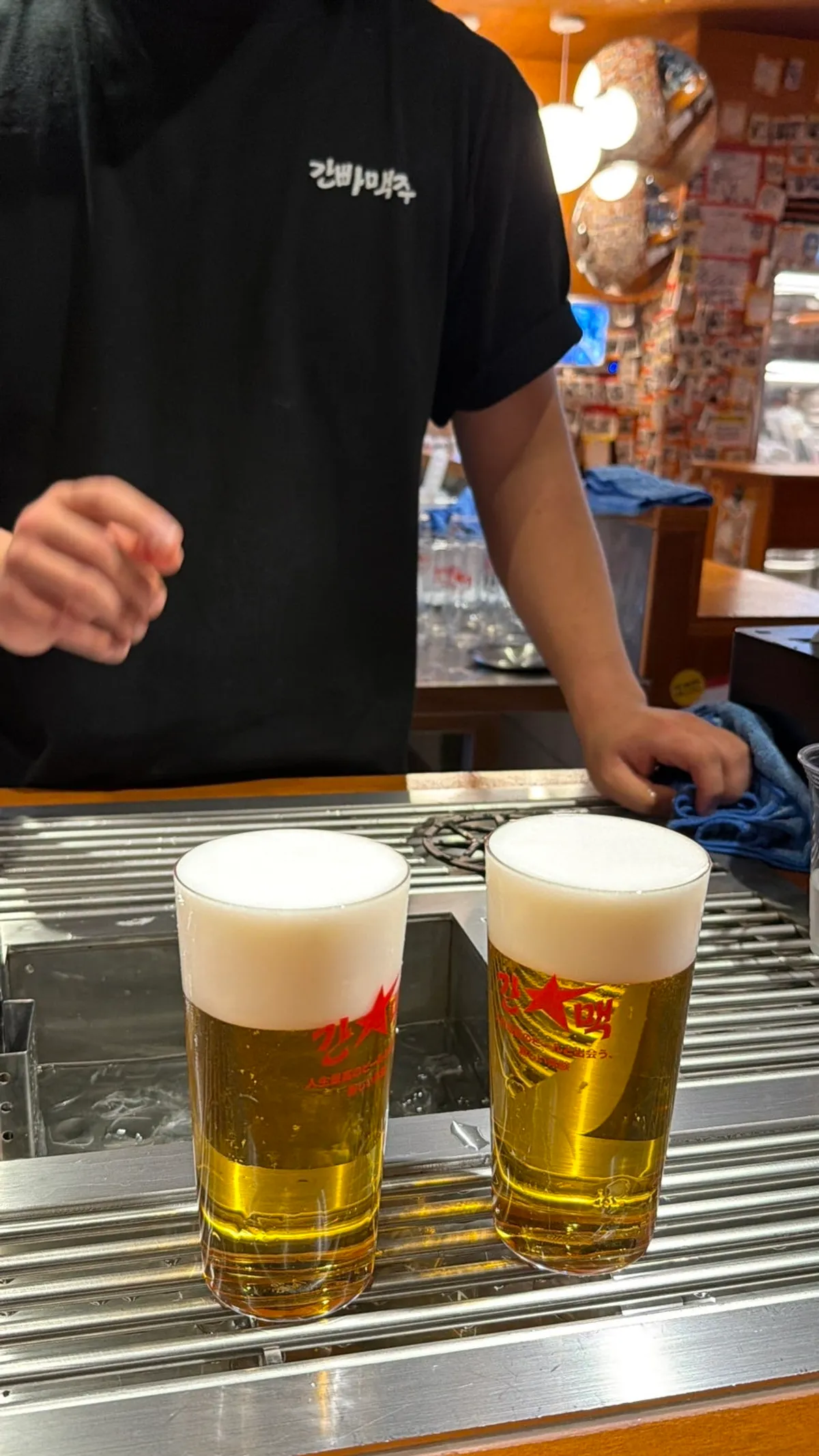 Close-up of a cold glass of draft beer