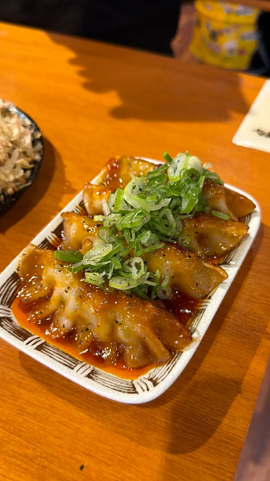 Dumplings ordered alongside the yakisoba