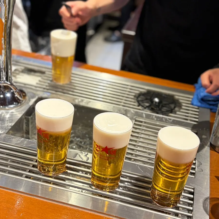 Sapporo and Ebisu draft beer dispensers