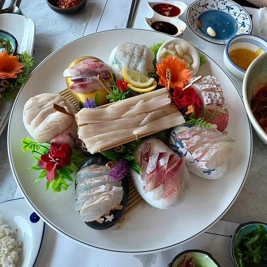 Firm, plump soy-marinated shrimp