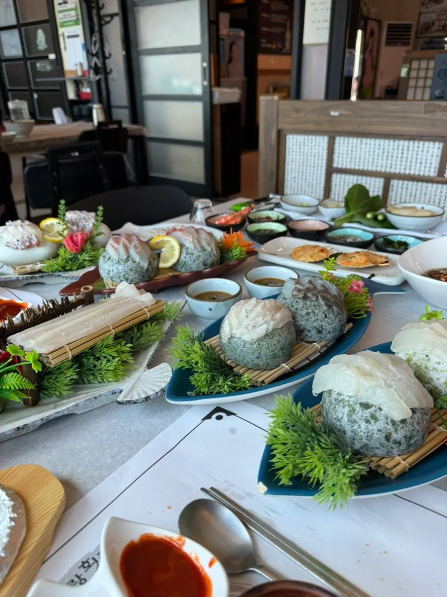 Ingredients for making sushi at the table