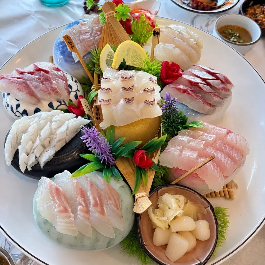 Wild-caught sashimi neatly arranged on a plate