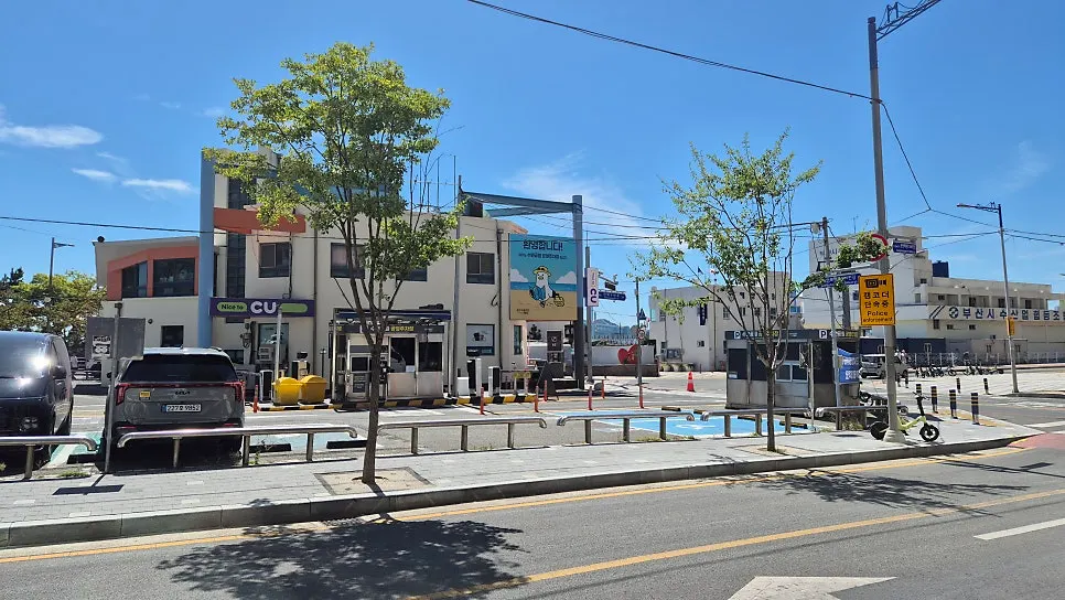 Exterior of the Marine Rich building on Gwangalli's beach road