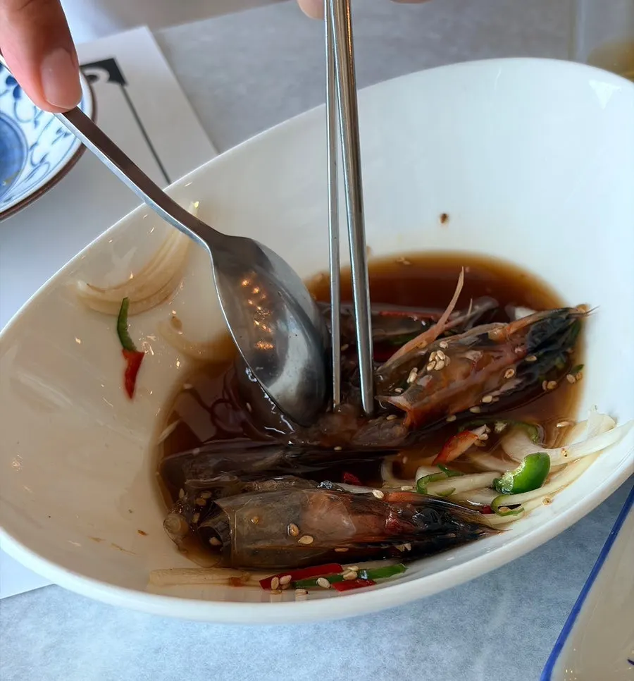 Close-up of the still-moving live octopus plate