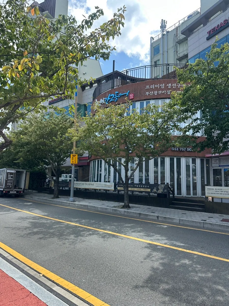 민락수변로 해안도로를 따라 가는 길