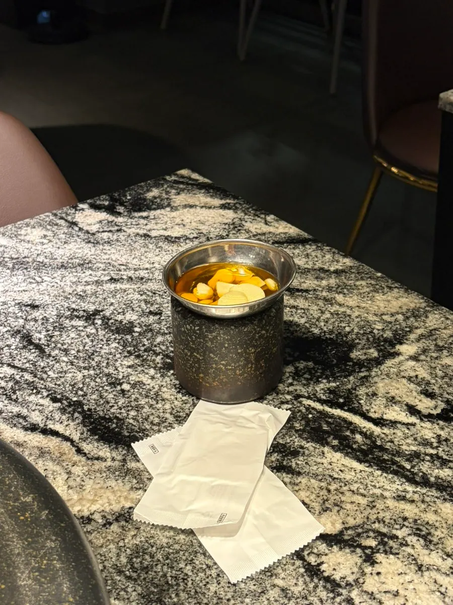 Plate of seasoned bean sprouts and scallion-style side dish