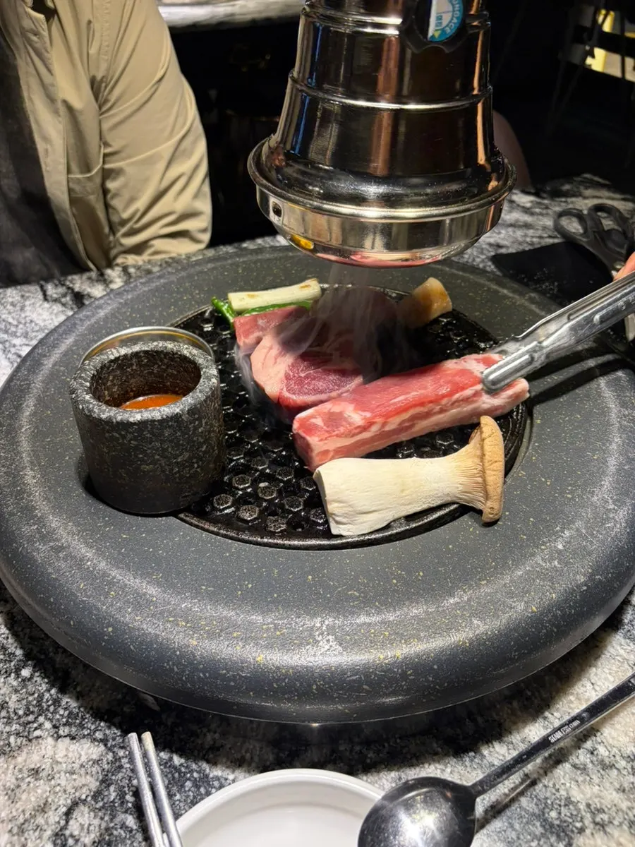 A golden-brown piece of grilled pork
