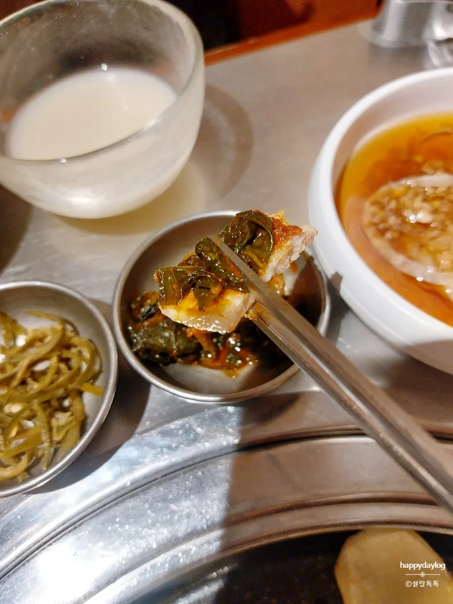 생갈비와 보리새우소금 조합