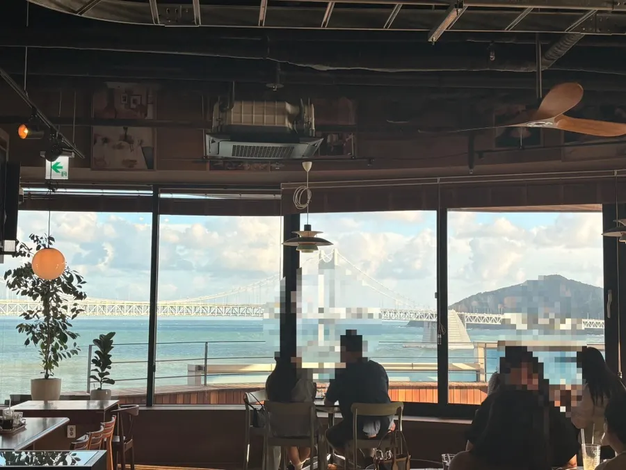 View of Gwangalli Beach through the window