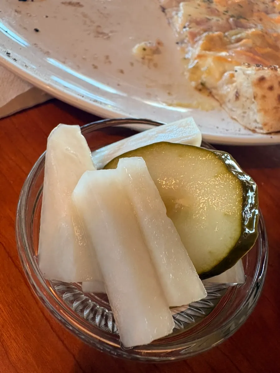Radish pickles served on the side