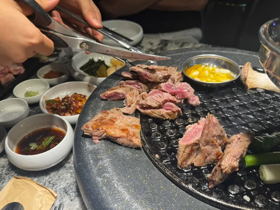 Iberico grilling over charcoal