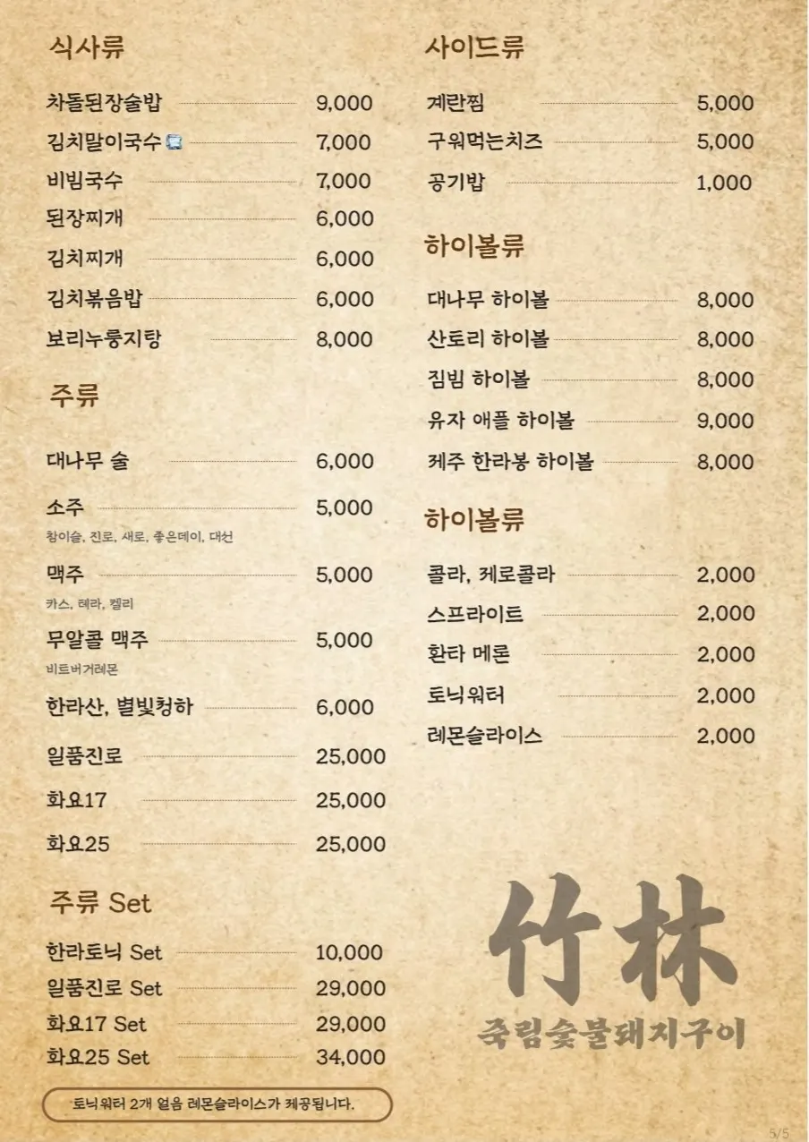 Menu description of Iberico specialty cuts