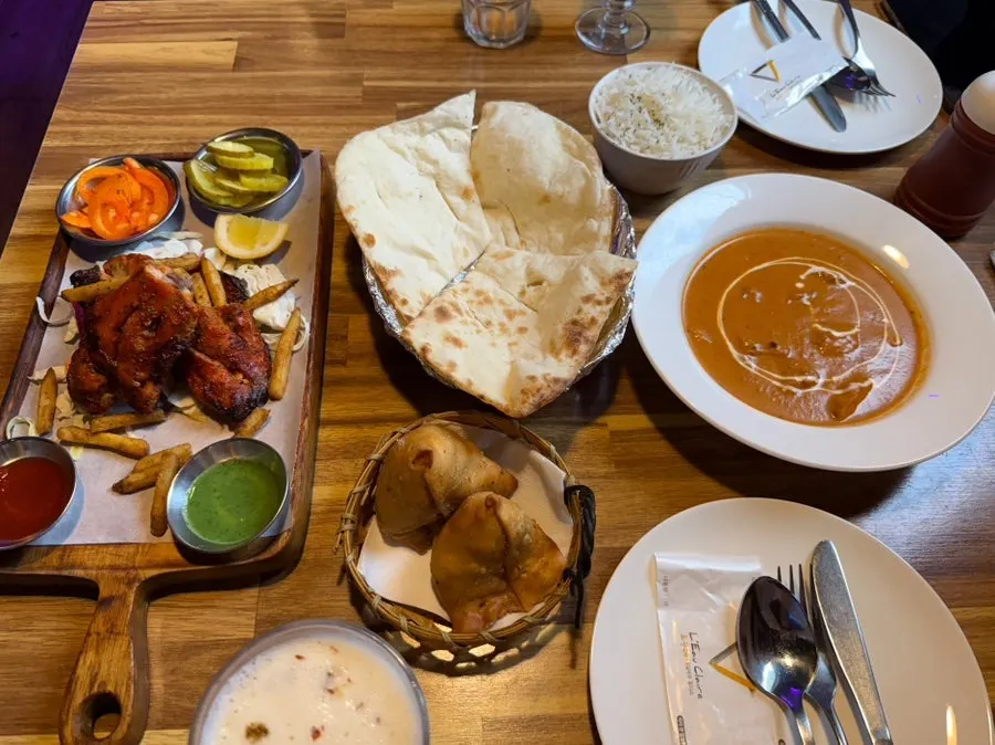 The entire couple set laid out on the table