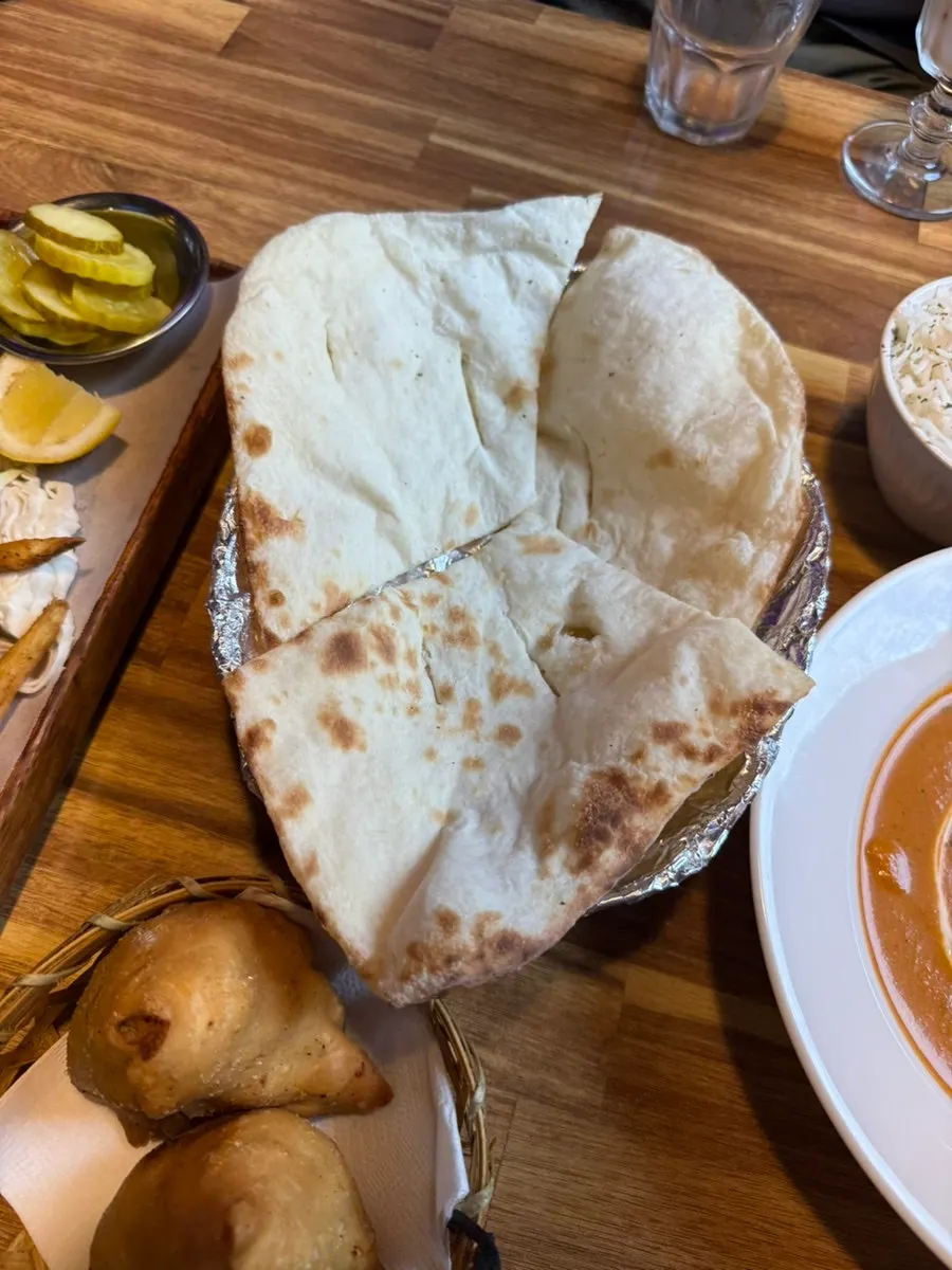 Freshly baked plain naan