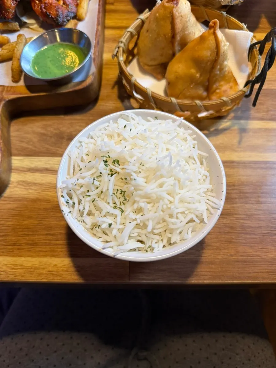 A plate of basmati rice