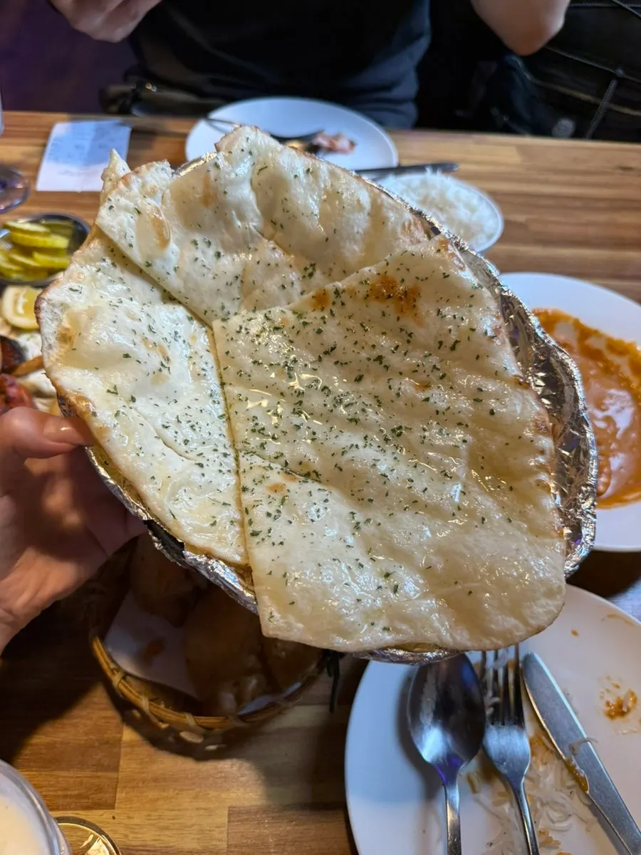 Butter naan received as a reward for the receipt review event