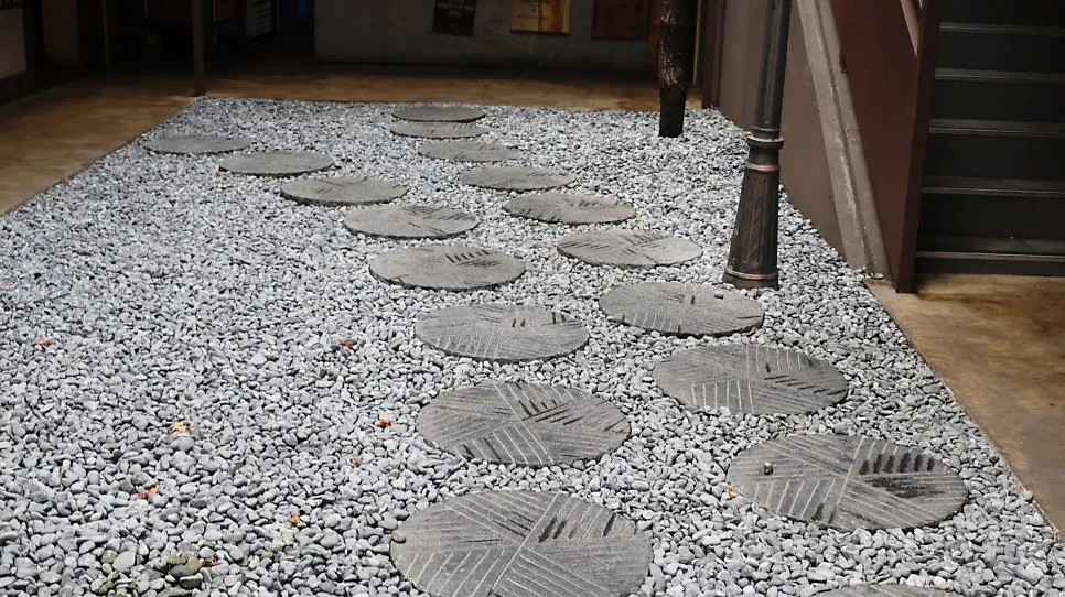 Restaurant exterior with dark wood and Japanese-style ornaments