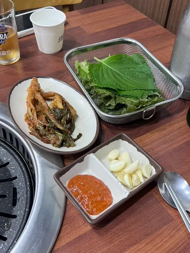 Basic kimchi side dish served with the meat