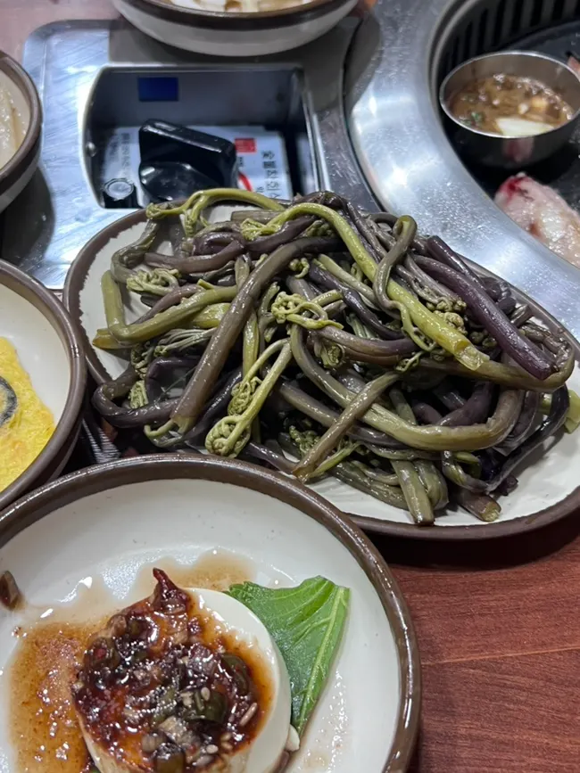 Close-up of a well-fermented plate of kimchi