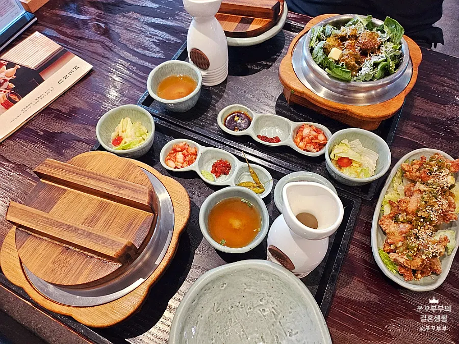 육수를 부어 만든 누룽지