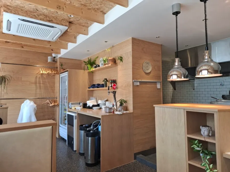 Interior dining space at Extra Mile