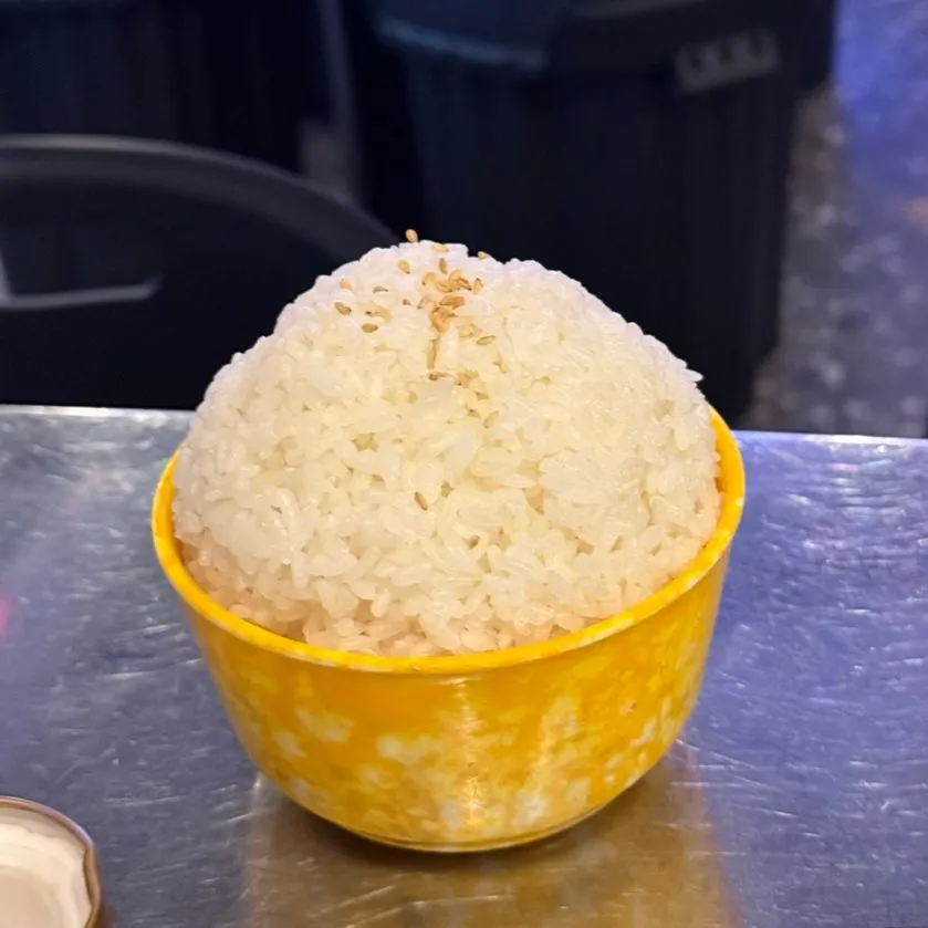 A heaping mound of steamed rice