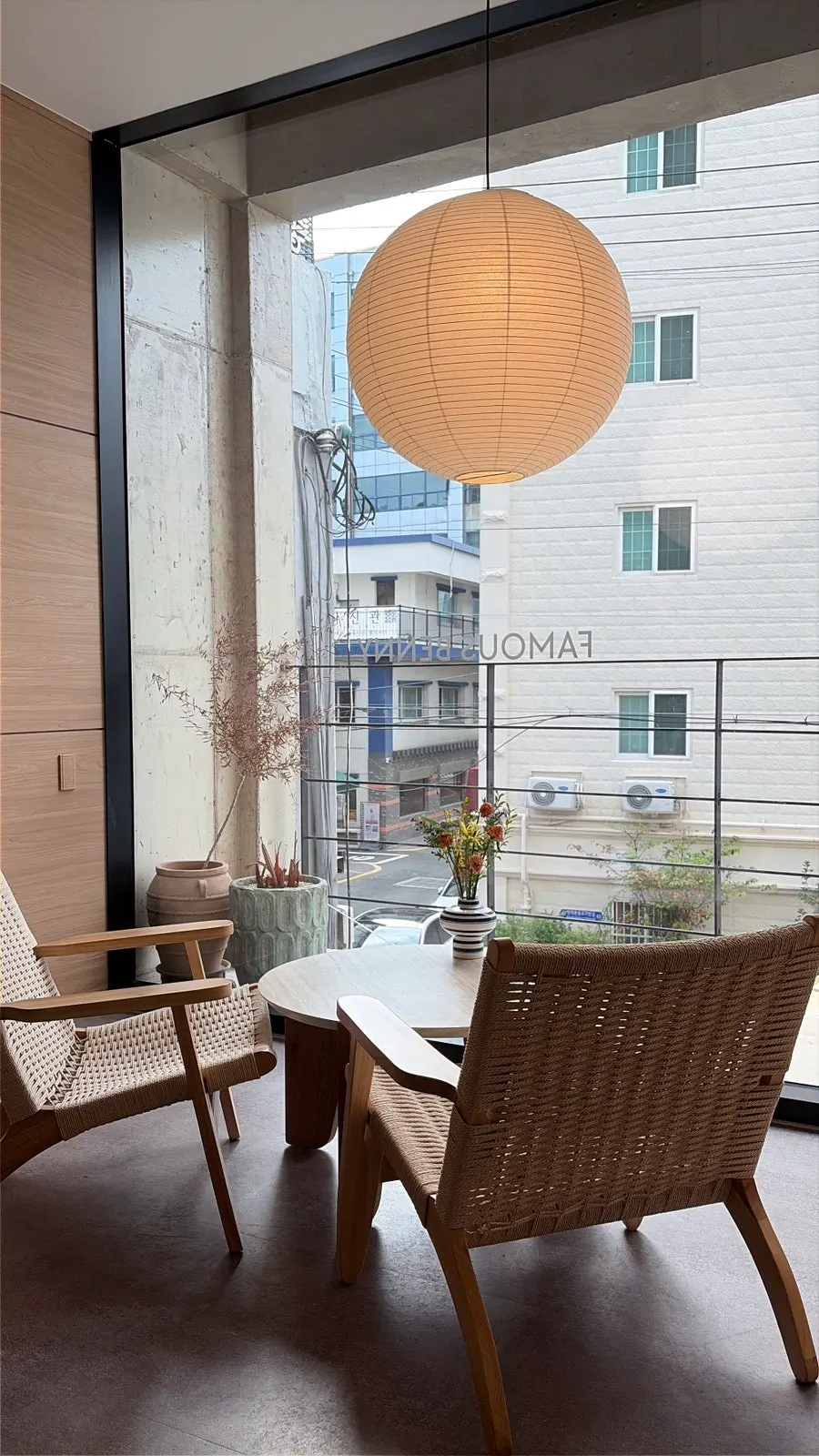 Morning sunlight filling the space at Famous Benny Gwangalli Branch