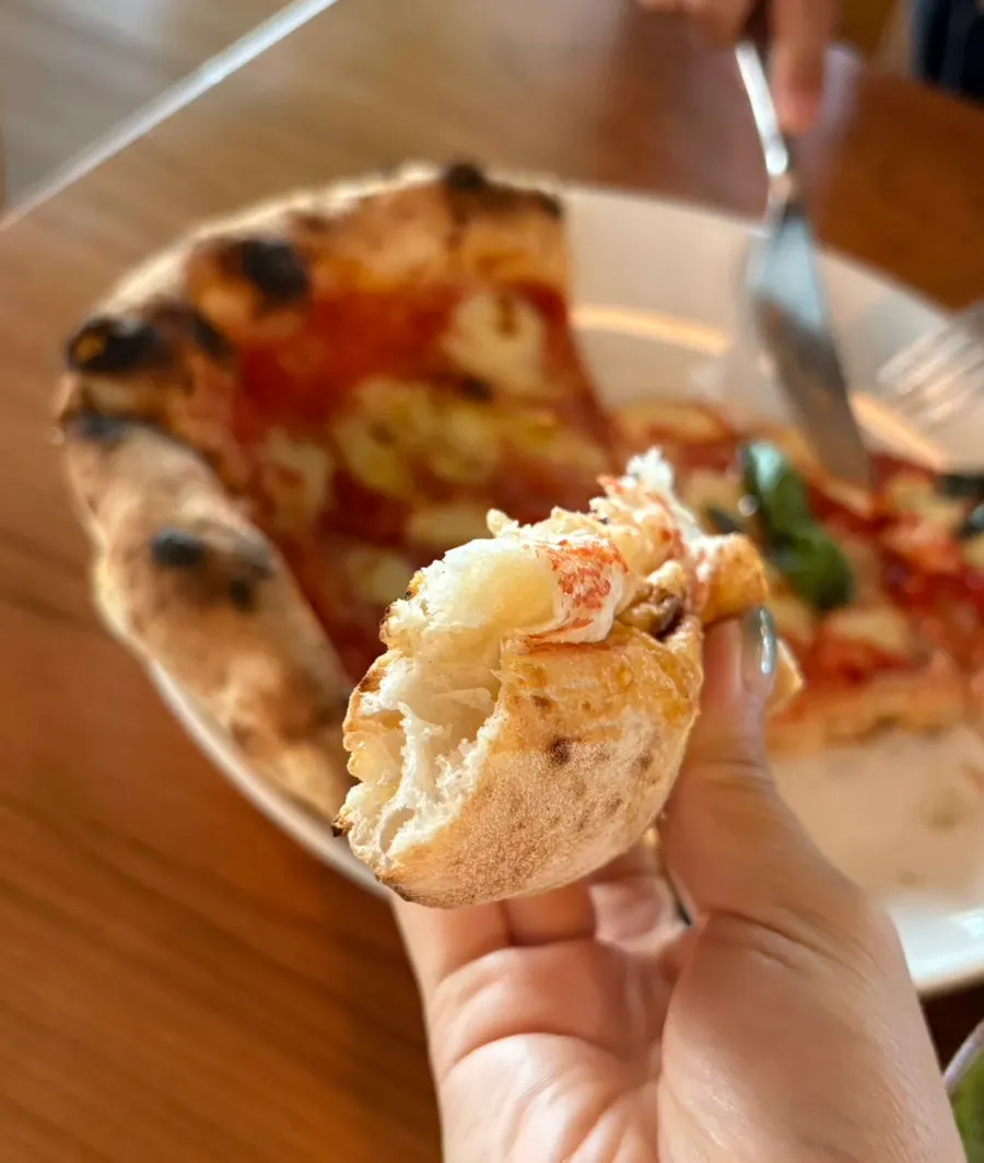 Wood-fired Margherita pizza