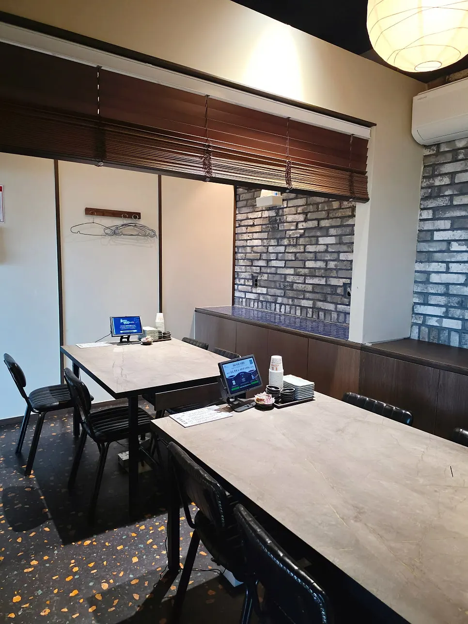 Table setup in a large room for gatherings