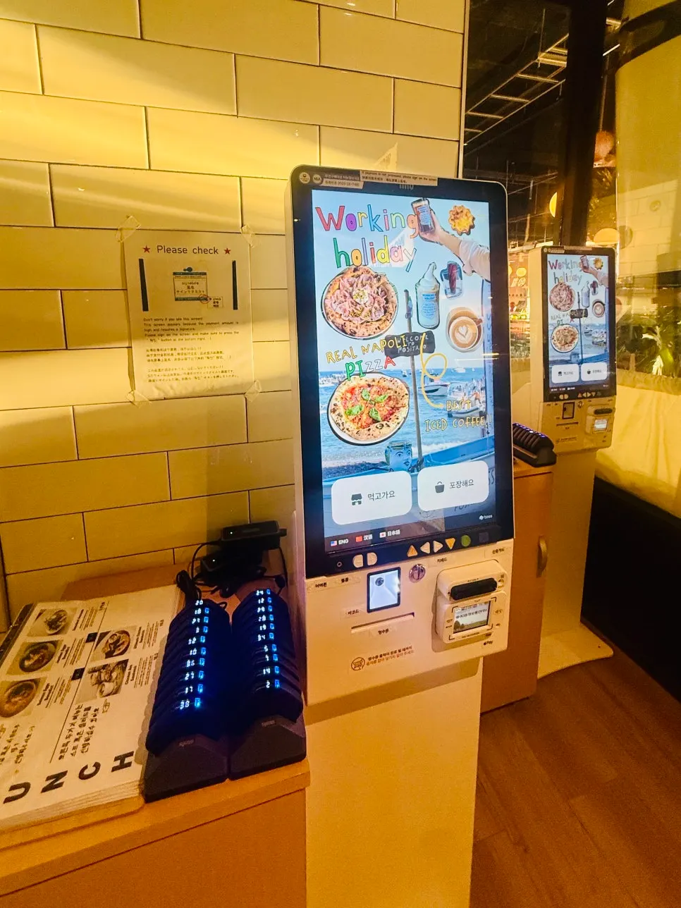 Ordering kiosk placed at the entrance