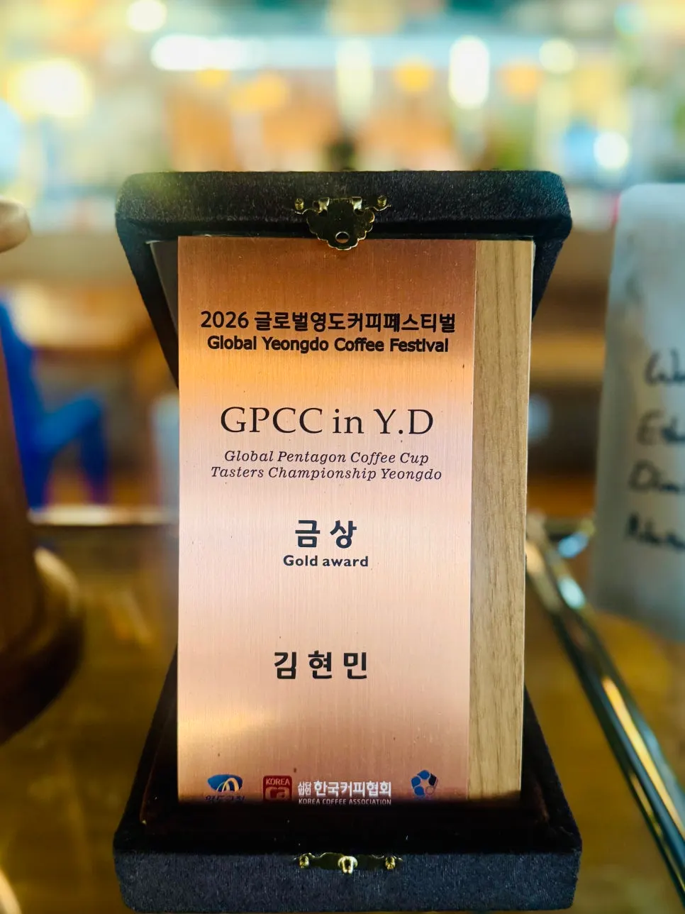 Coffee bar with drink menu ready