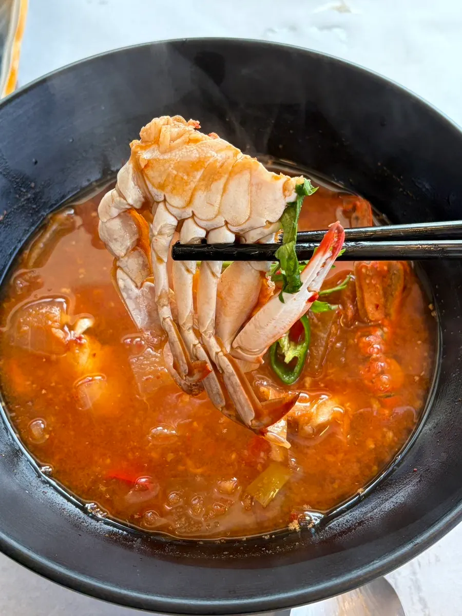 The course continues with crab soup